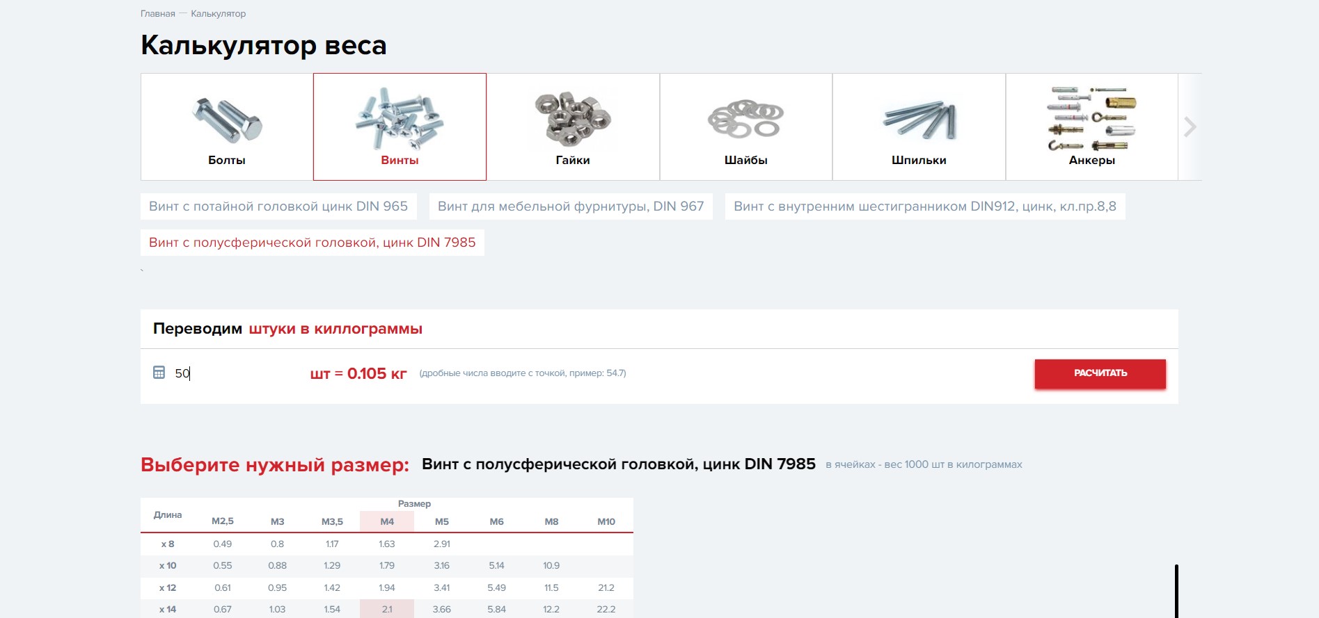 Сайт крупного интернет-магазина строительного крепежа и метизных изделий.